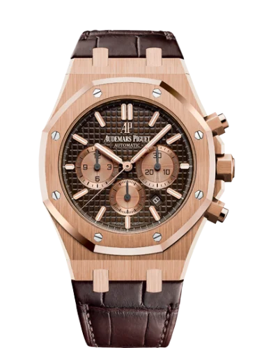 Audemars Piguet - 26331OR.OO.D821CR.01 Royal Oak Chronograph 41 Pink Gold / Brown / Alligator