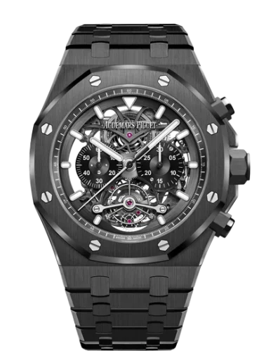 Audemars Piguet - 26343CE.OO.1247CE.01 Royal Oak 26343 Tourbillon Chronograph Openworked Ceramic