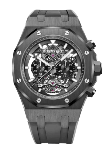 Audemars Piguet - 26343CE.OO.D002CA.01 Royal Oak 26343 Tourbillon Chronograph Openworked Ceramic / Rubber