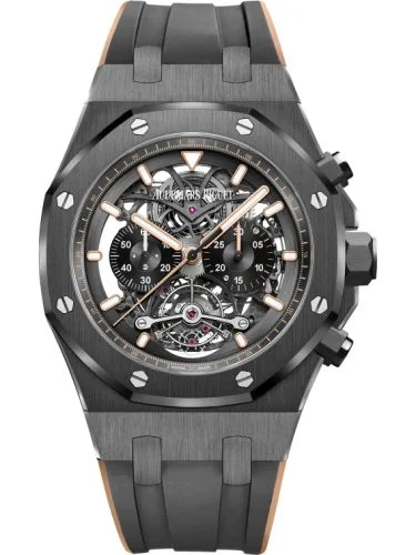 Audemars Piguet - 26343CE.OO.D002CA.04 Royal Oak Tourbillon Chronograph Openworked Ceramic / Pink Gold