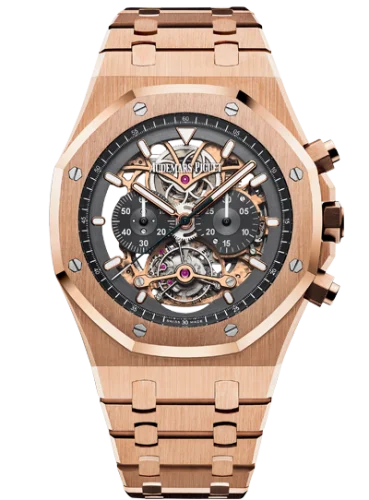 Audemars Piguet - 26347OR.OO.1205OR.01 Royal Oak Tourbillon Chronograph Openworked Pink Gold / Bracelet