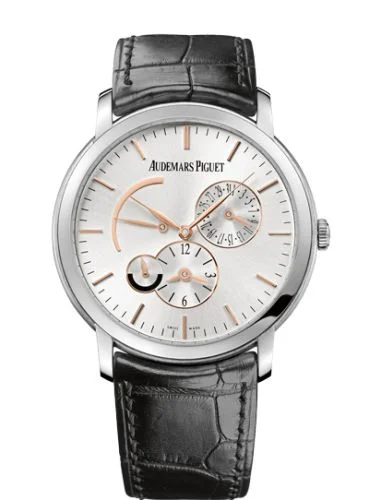 Audemars Piguet Jules Audemars 15180 Dual Time White Gold / Silver