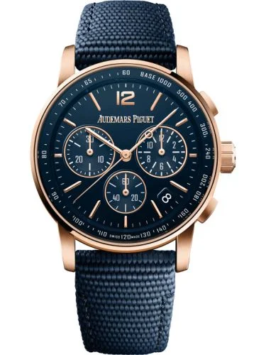 Audemars Piguet - 26393OR.OO.A027KB.0 CODE 11.59 Chronograph Selfwinding Pink Gold / Blue / Fabric