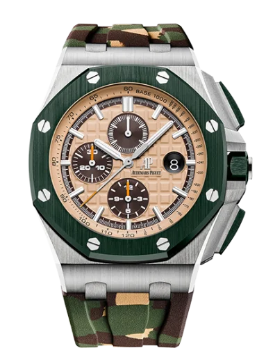 Audemars Piguet - 26400SO.OO.A054CA.01 Royal Oak Offshore 44 Stainless Steel / Ceramic / Beige / Rubber