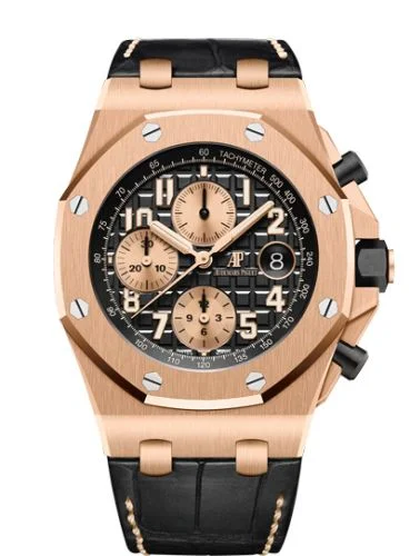 Audemars Piguet - 26470OR.OO.A002CR.02 Royal Oak Offshore 26470 Pink Gold / Black / Alligator