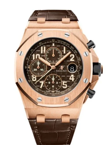 Audemars Piguet - 26470OR.OO.A099CR.01 Royal Oak Offshore 42 Pink Gold / Brown / Alligator