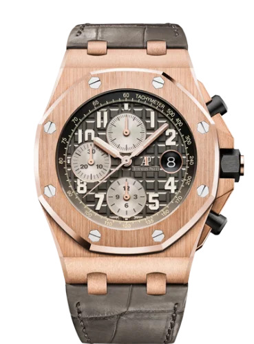 Audemars Piguet - 26470OR.OO.A125CR.01 Royal Oak Offshore 42 Pink Gold / Grey / Alligator