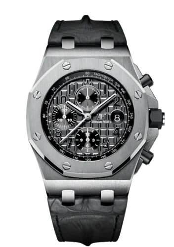 Audemars Piguet - 26470ST.OO.A104CR.01 Royal Oak Offshore 26470 Stainless Steel / Grey / Alligator