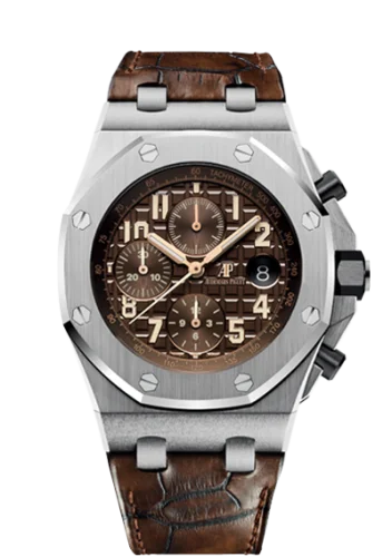 Audemars Piguet - 26470ST.OO.A820CR.01 Royal Oak Offshore 26470 Stainless Steel / Brown / Alligator