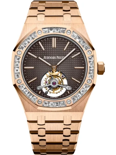 Audemars Piguet Audemars Piguet - 26516OR.ZZ.1220OR.01 Royal Oak Ultra Thin Tourbillon Pink Gold / Baguette / Brown