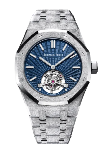 Audemars Piguet Audemars Piguet - 26520BC.GG.1224BC.01 Royal Oak Ultra Thin Tourbillon Frosted White Gold / Blue