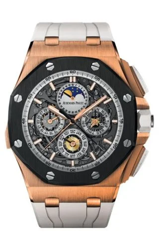 Audemars Piguet - 26571RO.OO.A010CA.01 Royal Oak OffShore 26571 Grande Complication Pink Gold Ceramic / White