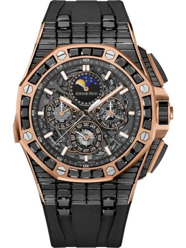 Audemars Piguet - 26583OR.SS.A002CA.01 Royal Oak OffShore Grande Complication Pink Gold - Black Sapphire / Skeleton