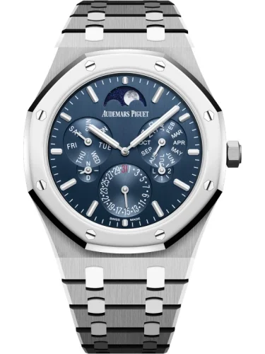 Audemars Piguet Audemars Piguet - 26586IP.OO.1240IP.01 Royal Oak Perpetual Calendar Ultra Thin Titanium - Platinum / Blue / Bracelet