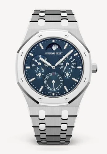 Audemars Piguet Audemars Piguet - 26586IP.OO.1240IP.01 Royal Oak Perpetual Calendar Ultra Thin Titanium - Platinum / Blue / Bracelet