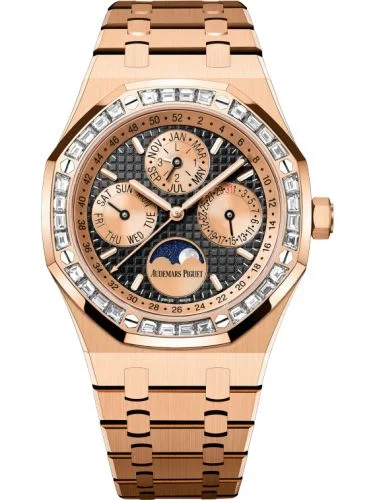 Audemars Piguet - 26614OR.ZZ.1220OR.01 Royal Oak Perpetual Calendar 41 Pink Gold - Baguette / Black