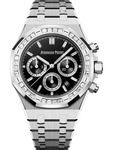 Audemars Piguet - 26715BC.ZZ.1356BC.02 Royal Oak Chronograph 38 White Gold - Diamond / Onyx