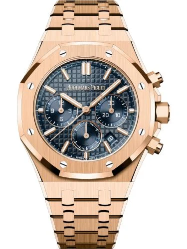 Audemars Piguet - 26715OR.OO.1356OR.01 Royal Oak Chronograph 38 Pink Gold / Blue