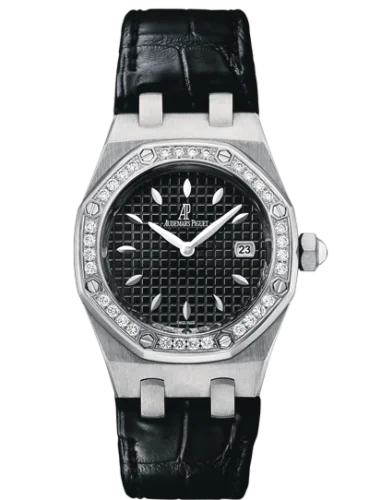 Audemars Piguet - 67621ST.ZZ.D002CR.01 Royal Oak Quartz 67621 Stainless Steel / Diamond / Black / Alligator