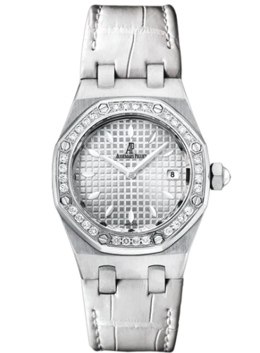 Audemars Piguet - 67621ST.ZZ.D012CR.02 Royal Oak Quartz 67621 Stainless Steel / Diamond / Silver / Alligator