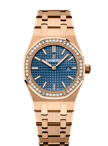 Audemars Piguet - 67651OR.ZZ.1261OR.02 Royal Oak 67651 Quartz Pink Gold / Blue / Bracelet