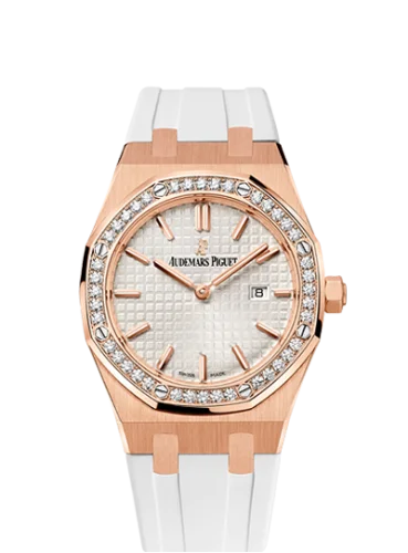 Audemars Piguet - 67651OR.ZZ.D010CA.01 Royal Oak 67651 Quartz Pink Gold / Silver / Rubber