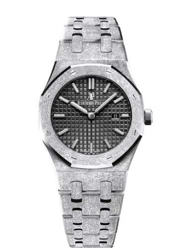 Audemars Piguet - 67653BC.GG.1263BC.02 Royal Oak 67653 Quartz Frosted White Gold / Black / Bracelet