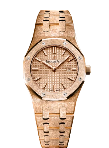 Audemars Piguet - 67653OR.GG.1263OR.02 Royal Oak 67653 Quartz Frosted Pink Gold / Pink / Bracelet