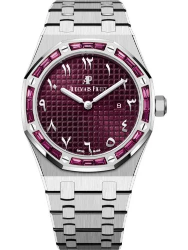 Audemars Piguet - 67656BC.GR.1261BC.01 Royal Oak 67656 Quartz White Gold - Garnets / Purple - Eastern Arabic