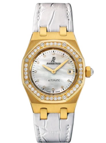 Audemars Piguet - 77321BA.ZZ.D012CR.01 Royal Oak Selfwinding 77321 Yellow Gold / Diamond / MOP / Alligator