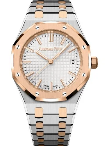 Audemars Piguet Royal Oak Selfwinding 34 Stainless Steel - Pink Gold / Silver / Bracelet / 50th Anniversary