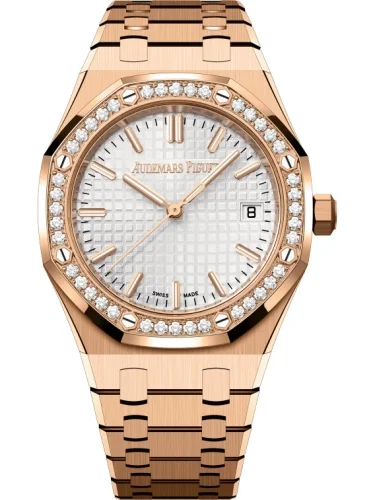 Audemars Piguet Audemars Piguet - 77451OR.ZZ.1361OR.01 Royal Oak Selfwinding 34 Pink Gold - Diamond / Silver / Bracelet / 50th Anniversary