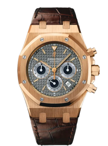 Audemars Piguet - 26022OR.OO.D098CR.02 Royal Oak 26022 Chronograph Pink Gold / Brown / Strap