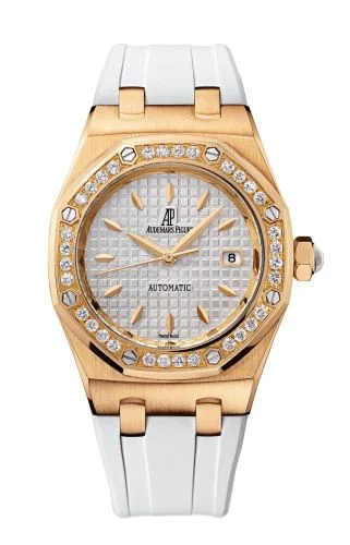 Audemars Piguet - 77321OR.ZZ.D010CA.01 Royal Oak Selfwinding 77321 Pink Gold / Diamond / Silver / Rubber