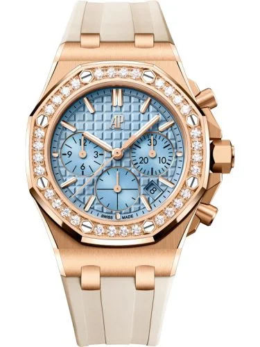 Audemars Piguet - 26231OR.ZZ.A085CA.01 Royal Oak OffShore 26231 Lady Chronograph Pink Gold - Diamond / Blue