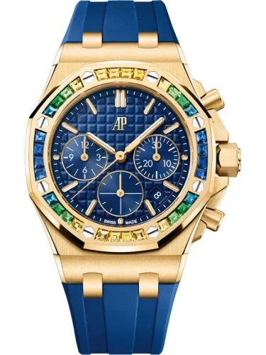 Audemars Piguet - 26236BA.YY.D346CA.01 Royal Oak OffShore 26231 Lady Chronograph Yellow Gold - Rainbow / Blue