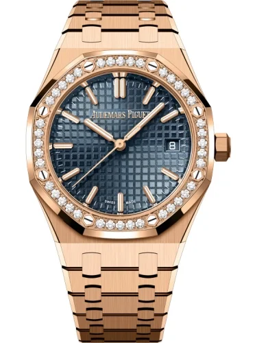 Audemars Piguet Audemars Piguet - 77451OR.ZZ.1361OR.04 Royal Oak Selfwinding 34 Pink Gold - Diamond / Blue / Bracelet