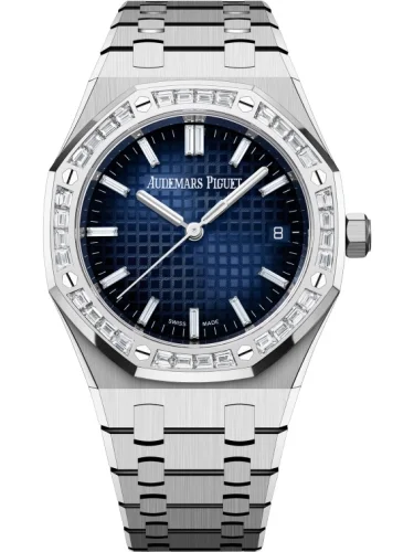 Audemars Piguet Audemars Piguet - 77451BC.ZZ.1261BC.01 Royal Oak Selfwinding 34 White Gold - Baguette / Smoked Blue