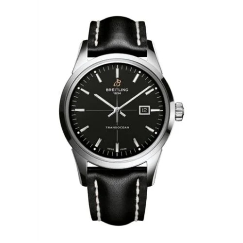 Breitling - A1036012/BA91/435X/A20BA.1 Transocean Date Stainless Steel / Black / Calf / Pin
