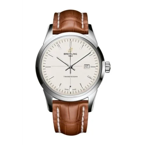 Breitling - A1036012/G721/737P/A20BA.1 Transocean Date Stainless Steel / Silver / Croco / Pin