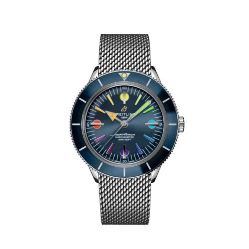 Breitling - A103702A1C1A1 Superocean Heritage '57 Stainless Steel / Blue Rainbow / Mesh