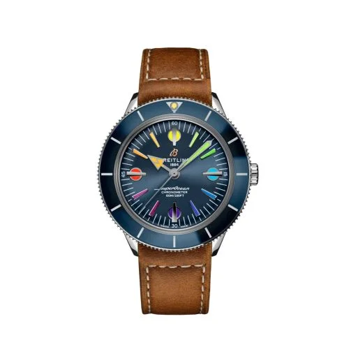 Breitling - A103702A1C1X1 Superocean Heritage '57 Stainless Steel / Blue Rainbow / Calf / Pin