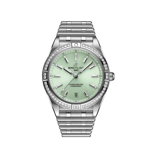 Breitling - A10380591L1A1 Chronomat Automatic 36 Stainless Steel - Diamond / Green / Rouleaux