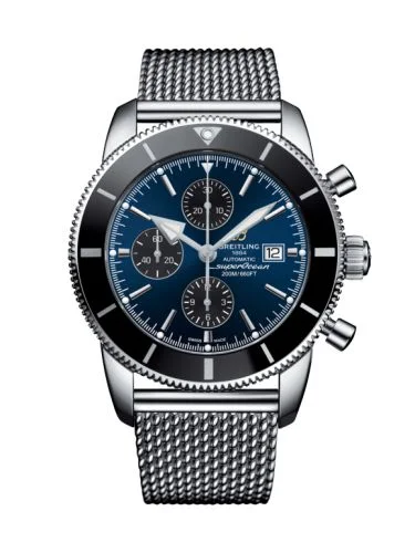 Breitling - A1331212/C968/443X/A20BA.1 Superocean Heritage II 46 Chronograph Stainless Steel / Black / Blue / Calf / Pin