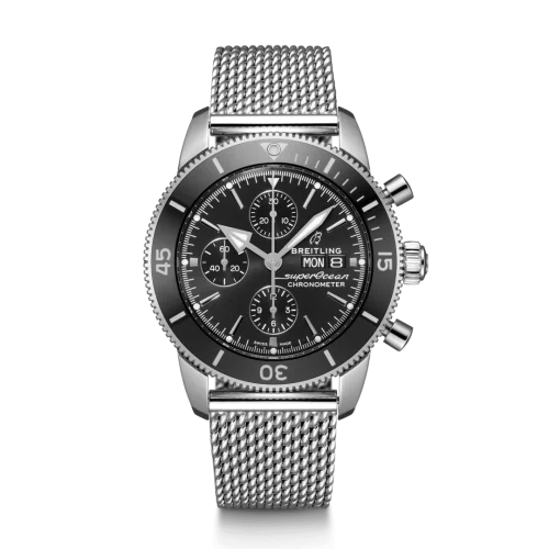 Breitling - A13313121B1A1 Superocean Heritage II Chronograph 44 Stainless Steel / Black / Milanese