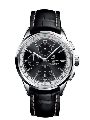 Breitling - A13315351B1P2 Premier Chronograph 42 Stainless Steel / Black / Croco Black / Tang