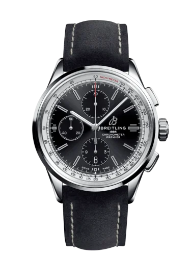 Breitling - A13315351B1X2 Premier Chronograph 42 Stainless Steel / Black / Nubuck Black / Tang