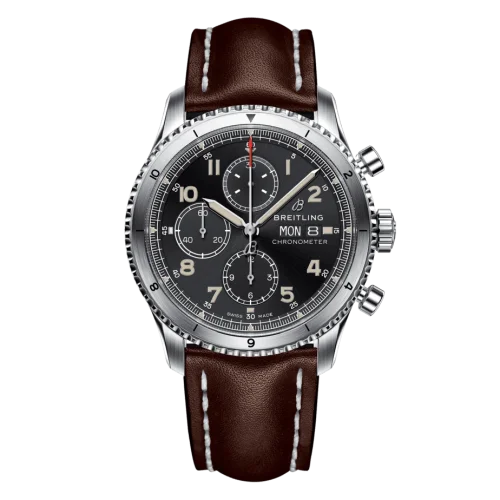 Breitling - A13316101B1X3 Aviator 8 Chronograph 43 Stainless Steel / Black / Calf / Pin