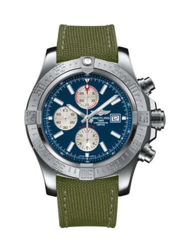 Breitling - A1337111/C871/105W/A20BA.1 Super Avenger II Stainless Steel / Mariner Blue / Military / Pin