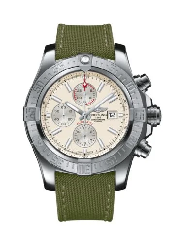 Breitling - A1337111/G779/105W/A20BA.1 Super Avenger II Stainless Steel / Stratus Silver / Military / Pin